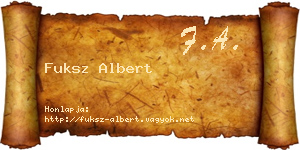 Fuksz Albert névjegykártya